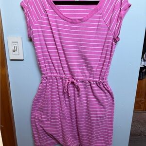 Isaac Mizrahi Pink and White Striped Dress